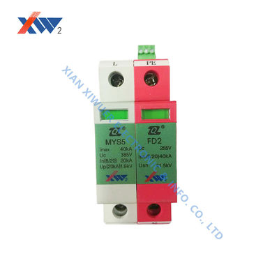 Harga bagus XIWUER MYS5 40kA 385V 20KA 1P NPE Perangkat Pelindung Lonjakan Arus 380V Arester Catu Daya Tiga Fase on line